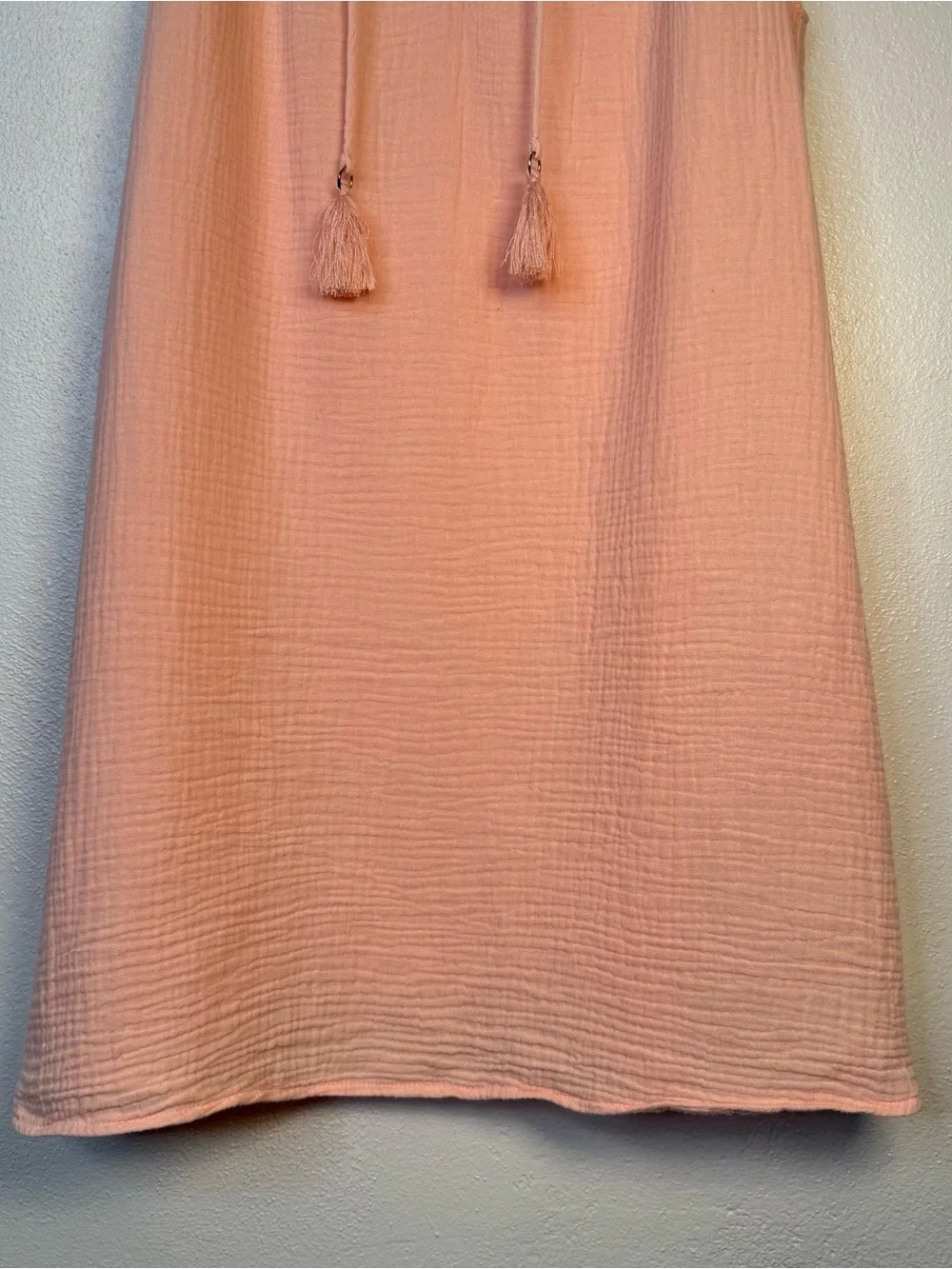 Kona Sol Womens Peach Lightweight 100% Cotton Sundress Swim Cover Up Size Small